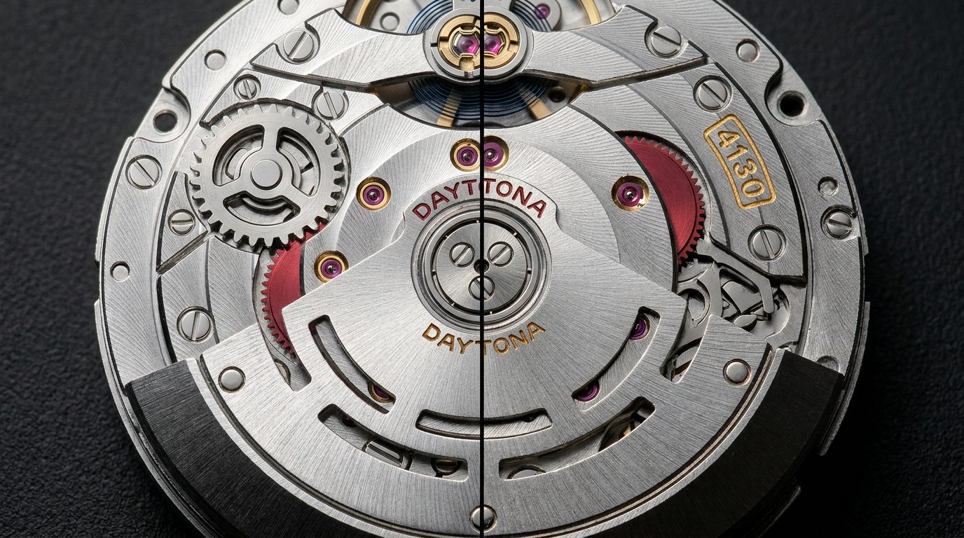 The Dandong 4130 super-clone movement, forensic top-view